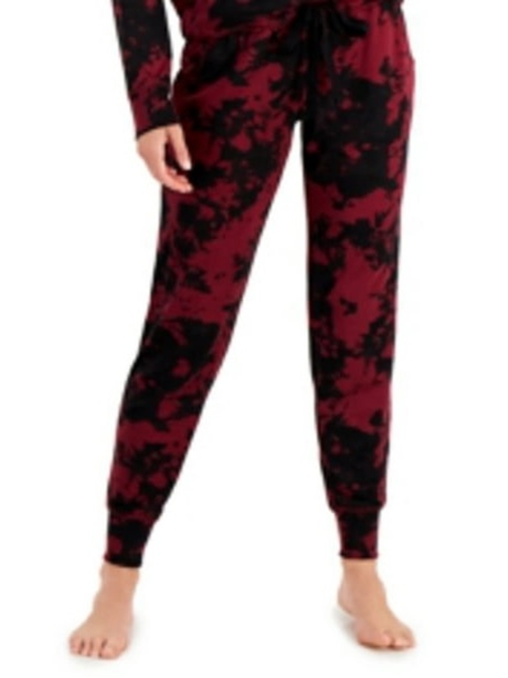 Jenni Burgundy and Black Floral Lounge Bottoms